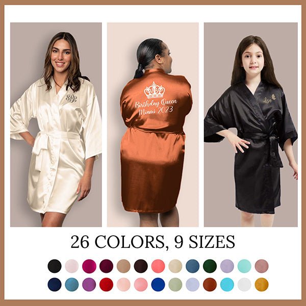 Womens & Girls Personalized Robes, Fully Customized Robe for Bride, Bridesmaid, Birthdays & More - Gifts Are Blue