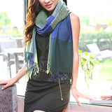 Womens Winter and Fall Scarf, Blue/Green 07