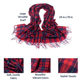Womens Winter and Fall Cashmere Scarf Details, Red/Blue 03
