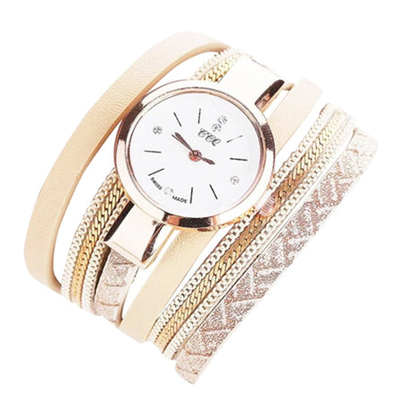 womens goldtone bracelet watch khaki main
