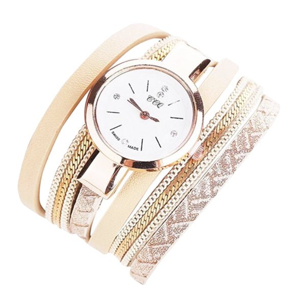 womens goldtone bracelet watch khaki main