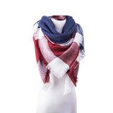 Womens Cold Weather Large Triangle Plaid Scarf