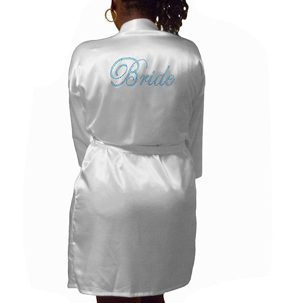Bridal Robes with Rhinestones, M, XL, 2XL, 3XL - Gifts Are Blue