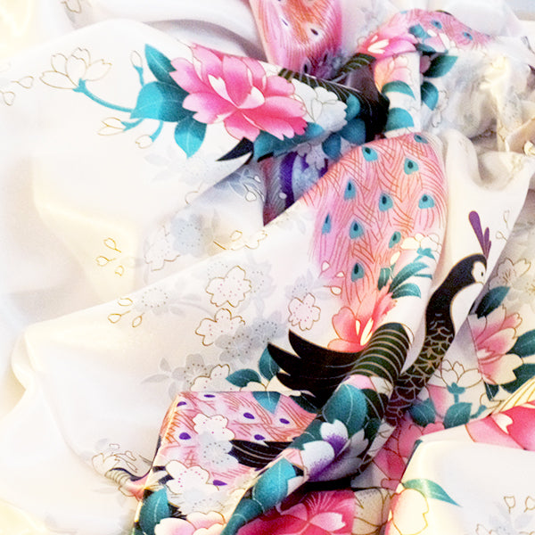 Floral Womens Plus Size Robe, White