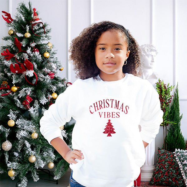 White Christmas Vibes Sweatshirt for kids. all SKUs