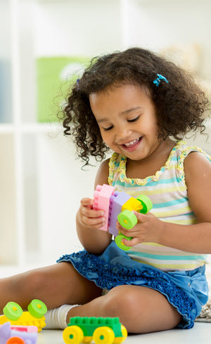 3 to 5 Years Toys - Little Girl Playing with Legos