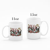 Cute Let It Snow Christmas Mugs, Colorful Holiday Coffee Cups in sizes 11oz and 15oz