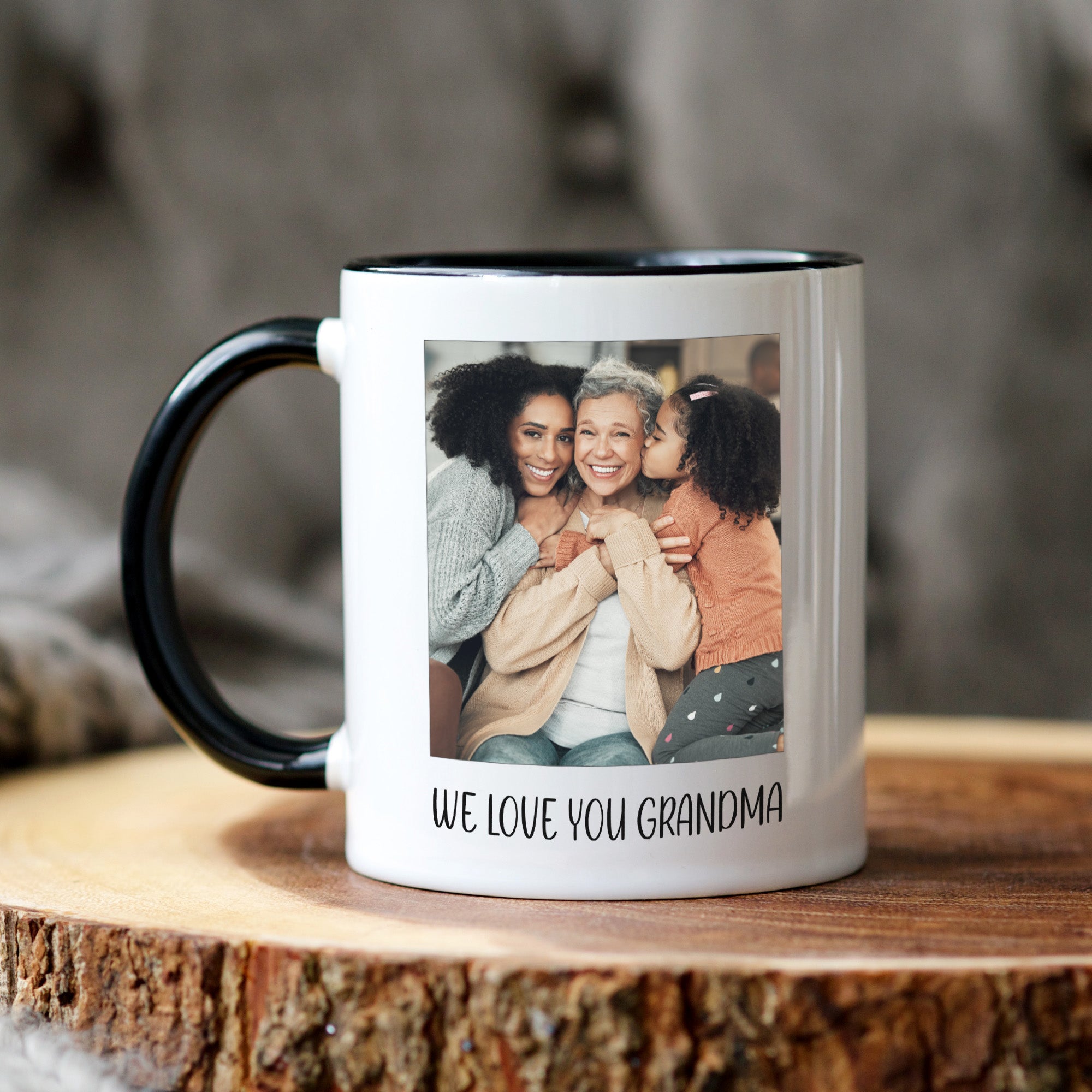 Personalized Photo Mug for Grandma We Love You Custom Birthday or Christmas Gift for Her.