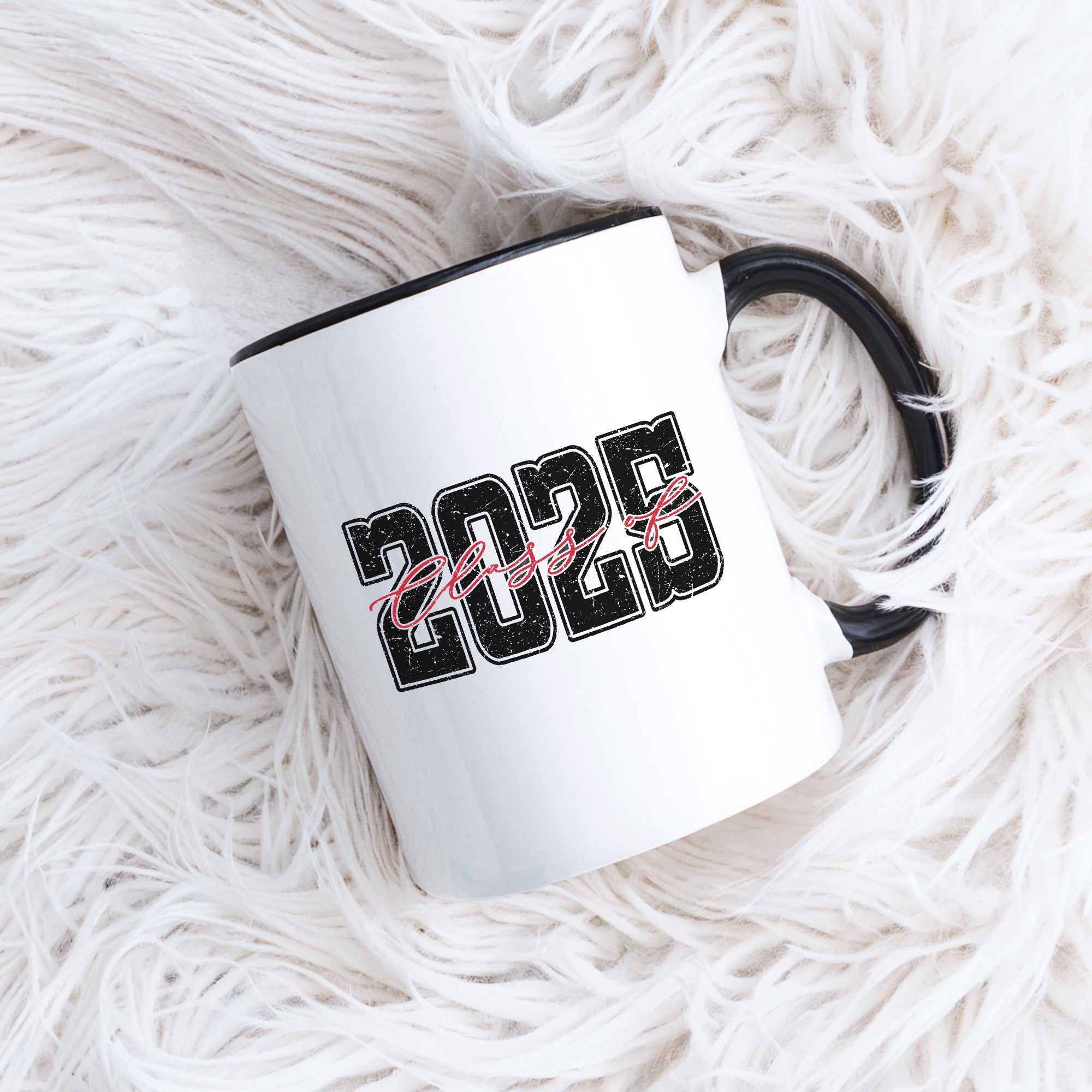 Unique graduation gift for him, Class of 2025 coffee mug. The perfect Graduation Day mug for him with Class of 2025 lettering.