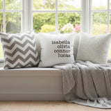 Personalized Throw Pillows with Names, Custom Gifts for Grandparents, and New Homeowners