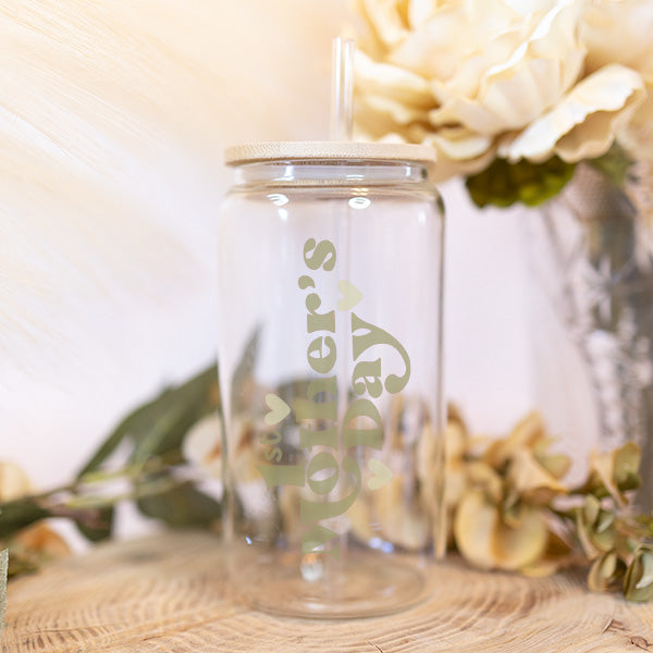 Beer Can Glass, Wildflower Beer Can Glass, Iced Coffee Glass, Iced Coffee  Cup, Personalized cup, Custom Glass, Birthday Gift for mom sister