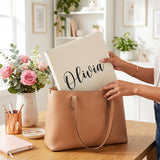 Personalized Binder w Name for Women and Teen Girls, Faux Leather