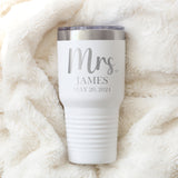 Wedding gift for her. Tumbler personalized wedding gift for wife. Gift for new bride.