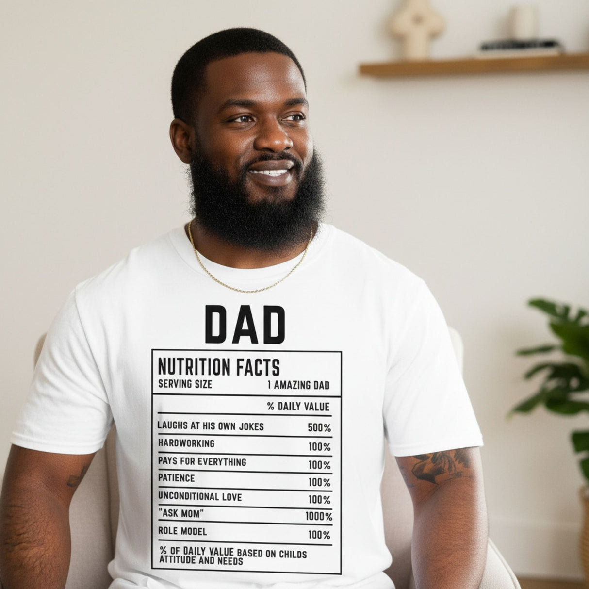 Custom Dad Nutrition Facts Shirt, Funny Fathers Day Gifts From Kids, Personalized Dad Shirt