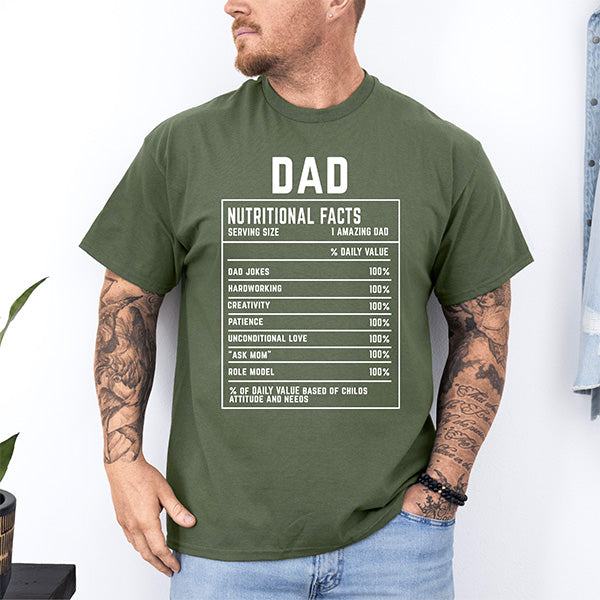 Custom Dad Nutrition Facts Shirt, Funny Fathers Day Gifts From Kids, Personalized Dad Shirt