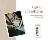 A glass tumbler designed for christian believers. Jesus is King glass tumbler. All SKUs. 