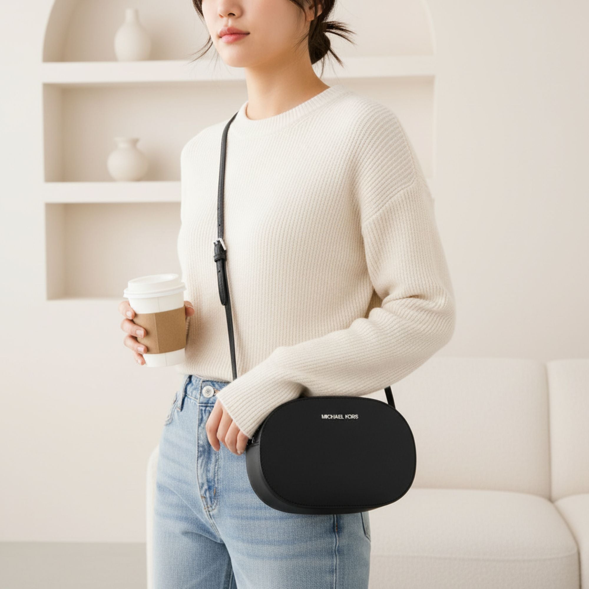 Michael Kors Jet Set Travel Saffiano Leather Crossbody Bag