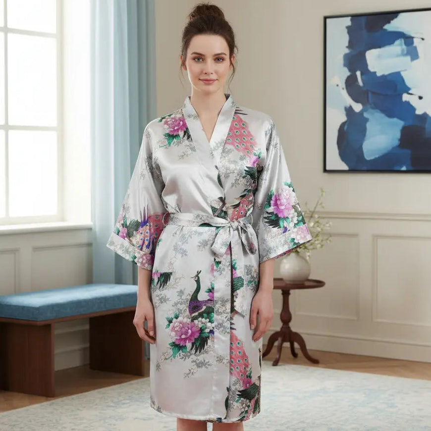 White Kimono Womens Robe