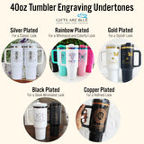 Silver Plated Custom 40oz Business Logo Tumblers for Companies and Small Businesses