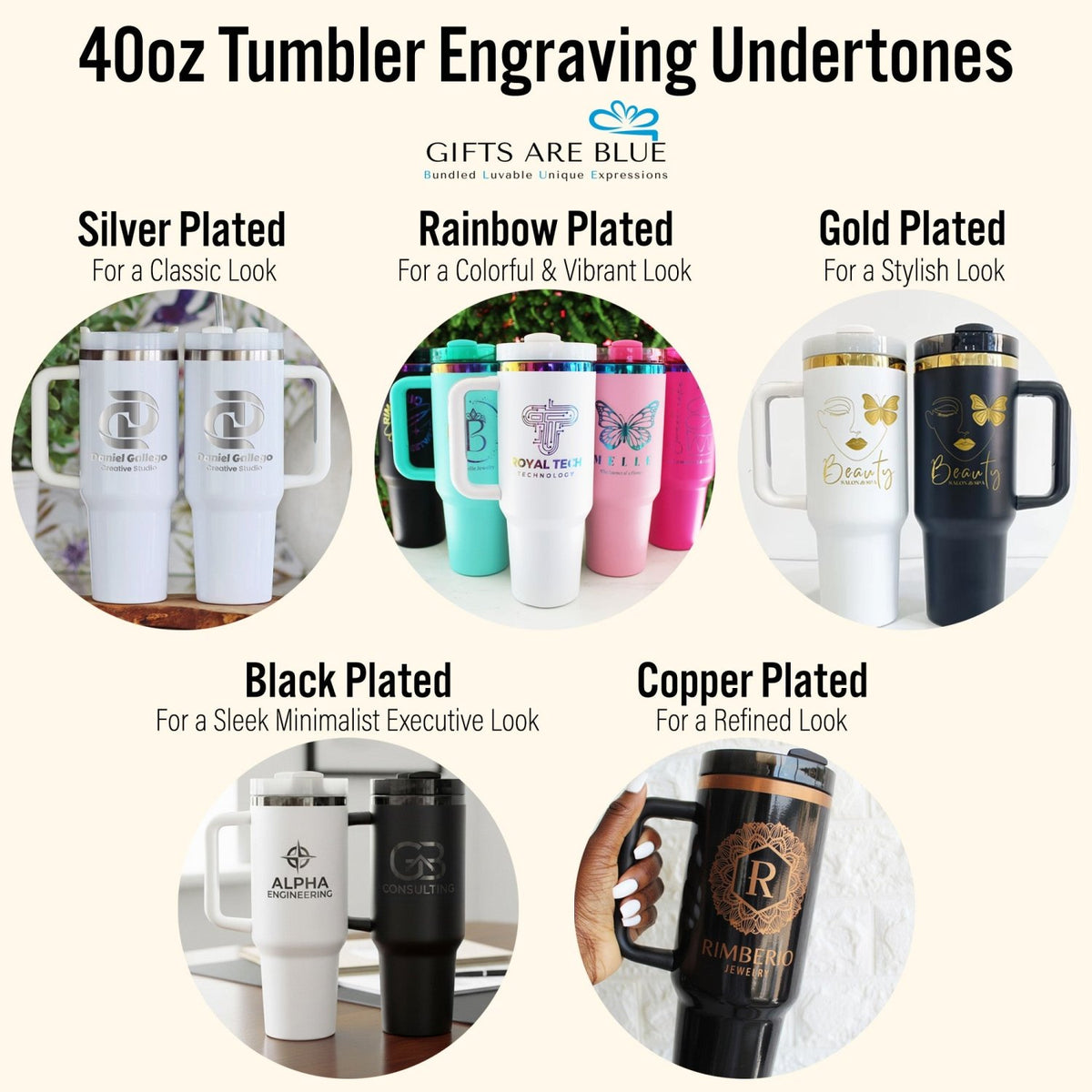 Custom Logo 40oz Tumblers - Am's Angels - Gifts Are Blue