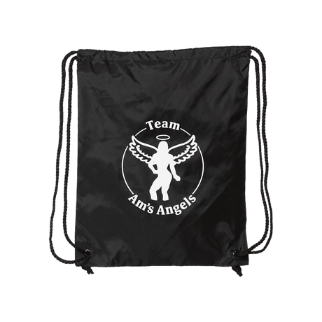 Custom Black Drawstring Bags - Am's Angels - Gifts Are Blue