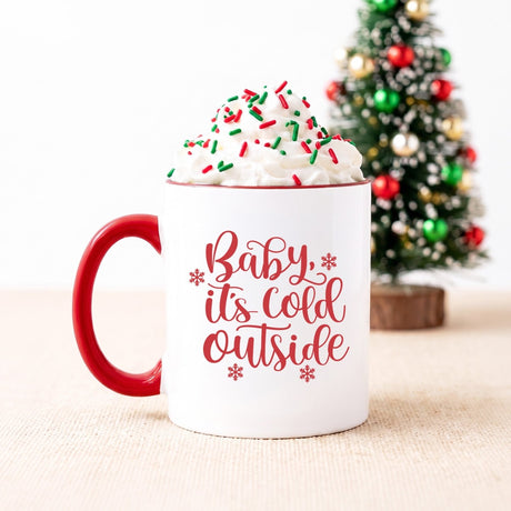 Baby It's Cold Outside Christmas Mug - Gifts Are Blue