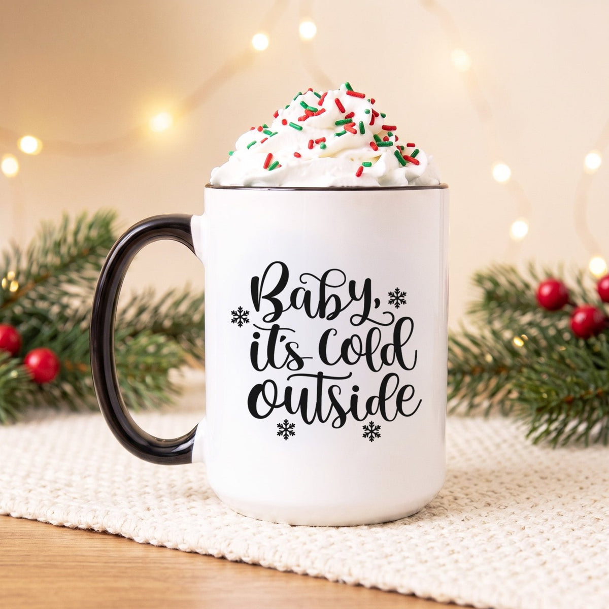 Baby It's Cold Outside Christmas Mug - Gifts Are Blue