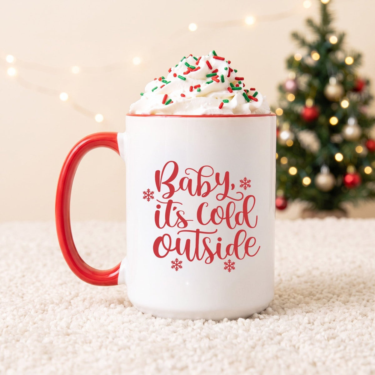 Baby It's Cold Outside Christmas Mug - Gifts Are Blue
