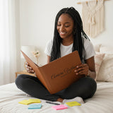 Personalized Binder w Name and Custom Text for Women and Teen Girls, Faux Leather