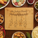 Christmas Stockings Personalized Cutting Board for the Holidays, Custom Family Gifts