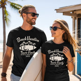 Personalized family beach vacation shirts with custom names, ideal for family trips, reunions, and tropical destinations.