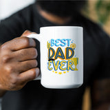 Whimsical Number One Best Dad Ever Coffee Mug, Gift for Him