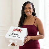 Multi Design Personalized Empty Mom Gift Box w Magnetic Lid, Bow and Crinkle Paper
