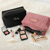 Personalized Velvet Makeup Bag with Name, Custom Gift for Teen Girls
