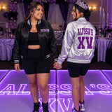 Glitter Quince XV Custom Varsity Baseball Jackets