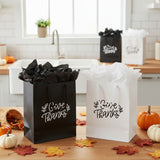 Minimalist Give Thanks Gifts Bags with Tissue Paper for Thanksgiving Party Favors
