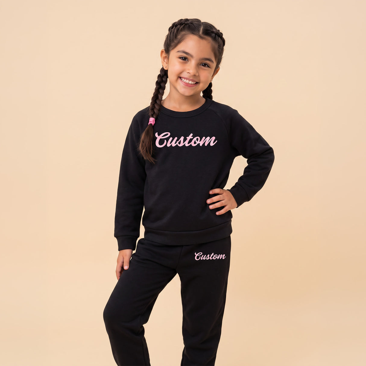 Custom Loungewear Set for Kids to Preteen, Toddler Hoodie no Drawstrings
