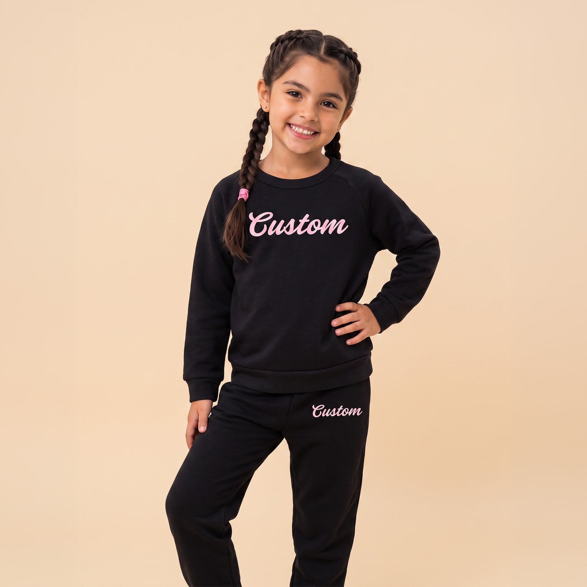 Custom Loungewear Set for Kids to Preteen, Toddler Hoodie no Drawstrings