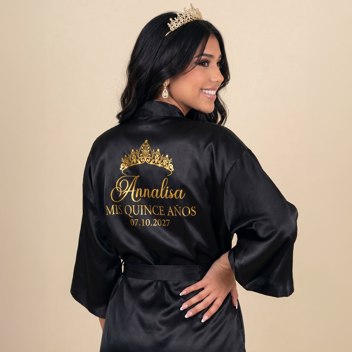 Classic Princess Quince Robe Personalized, Quinceanera Gift