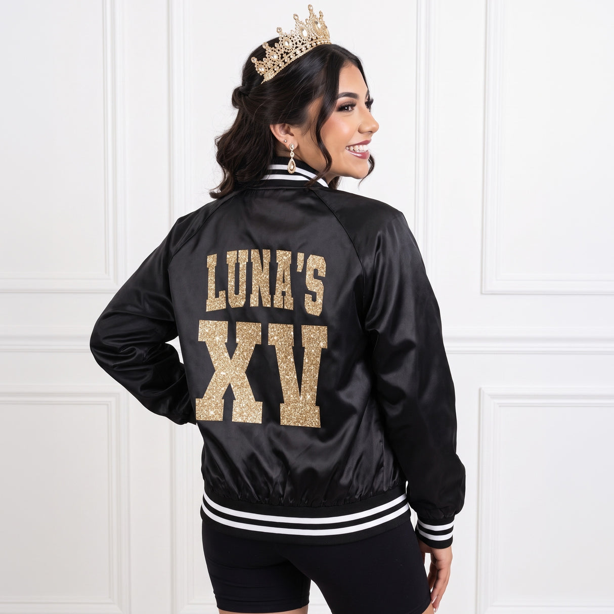 Glitter Quince XV Custom Varsity Baseball Jackets