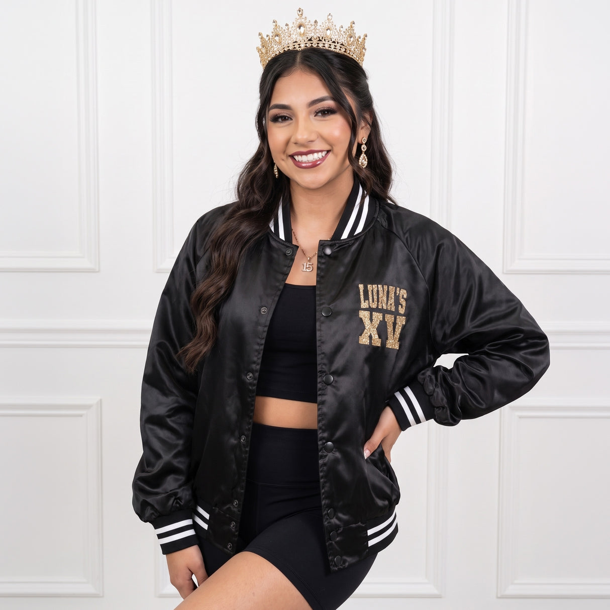 Glitter Quince XV Custom Varsity Baseball Jackets