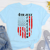 Blue 4th of July Shirts with stars, stripes and the word freedom.  Great to wear on July 4th parade, picnic or BBQ. all SKUs