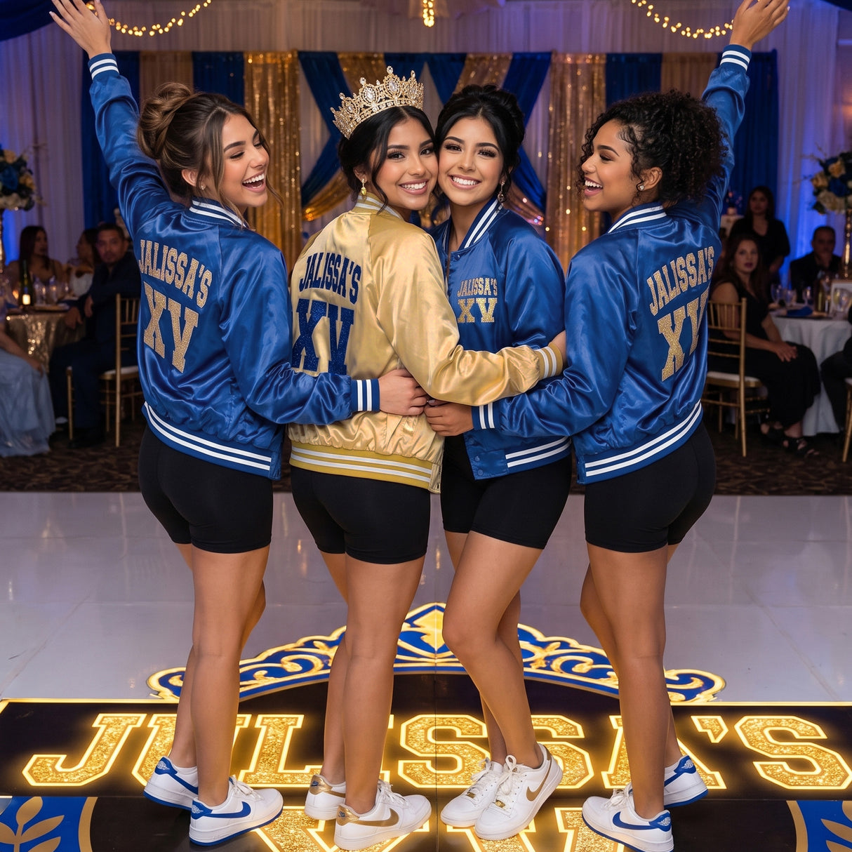 Glitter Quince XV Custom Varsity Baseball Jackets