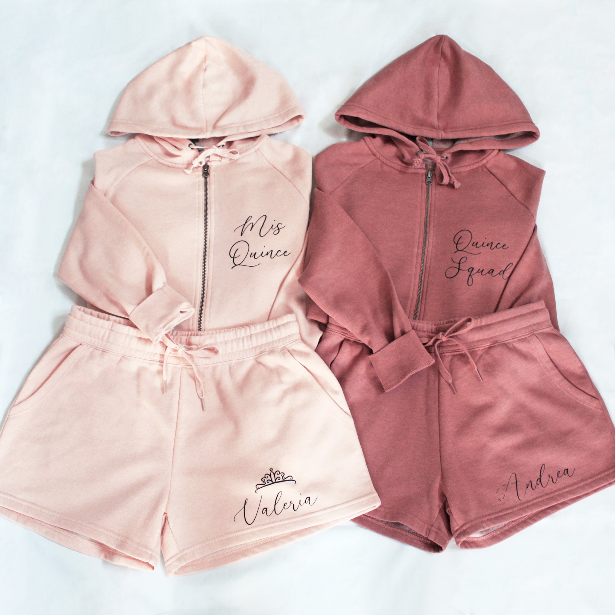 Quinceanera cute sets. Personalized quince pajamas. 