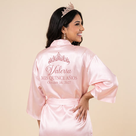 Classic Princess Quince Robe Personalized, Quinceanera Gift