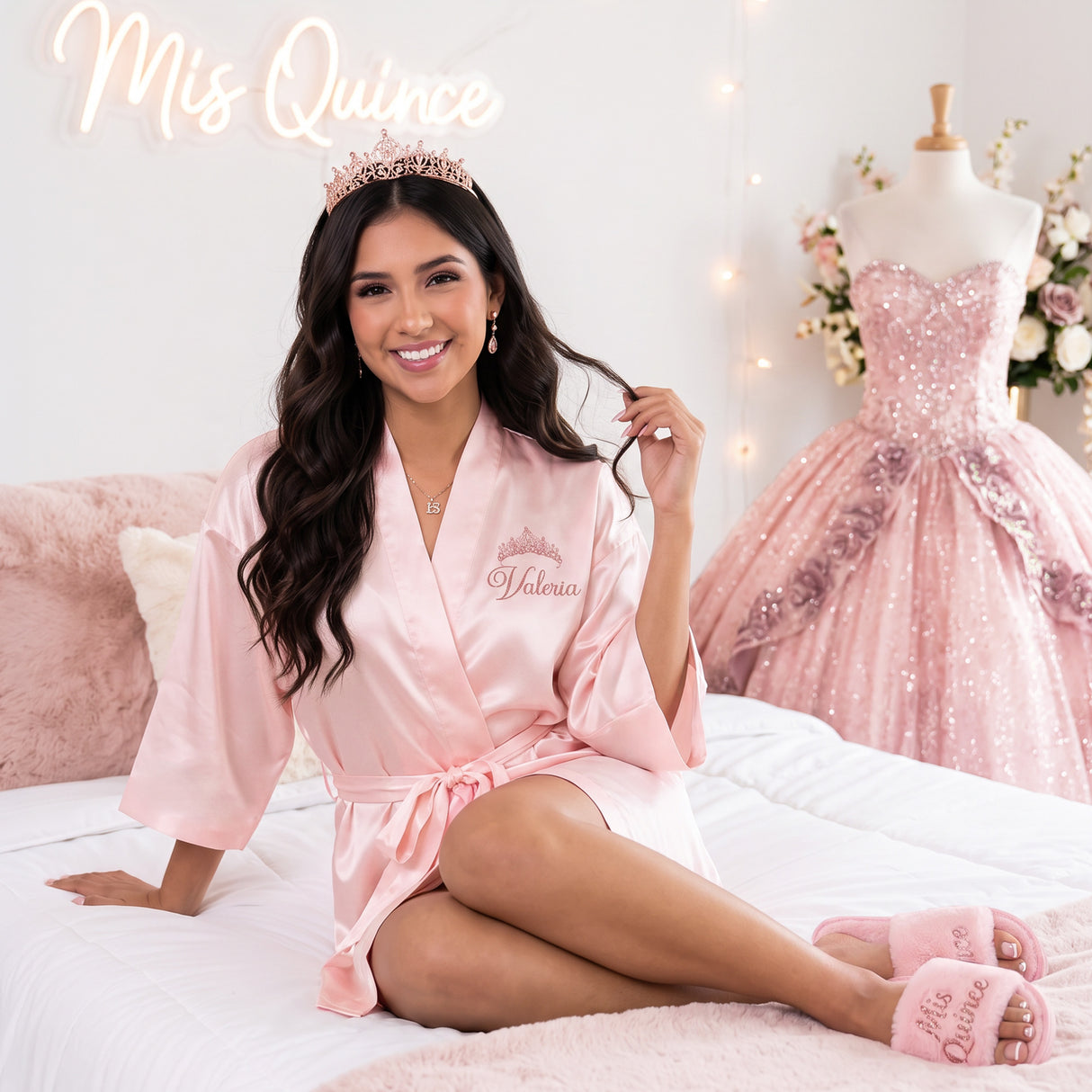 Classic Princess Quince Robe Personalized, Quinceanera Gift