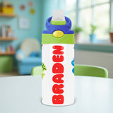 Custom kids water bottles with personalized names make perfect back to school gifts.