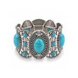 Women's Vintage Boho Turquoise Cuff Stretch Bracelet - Gifts Are Blue