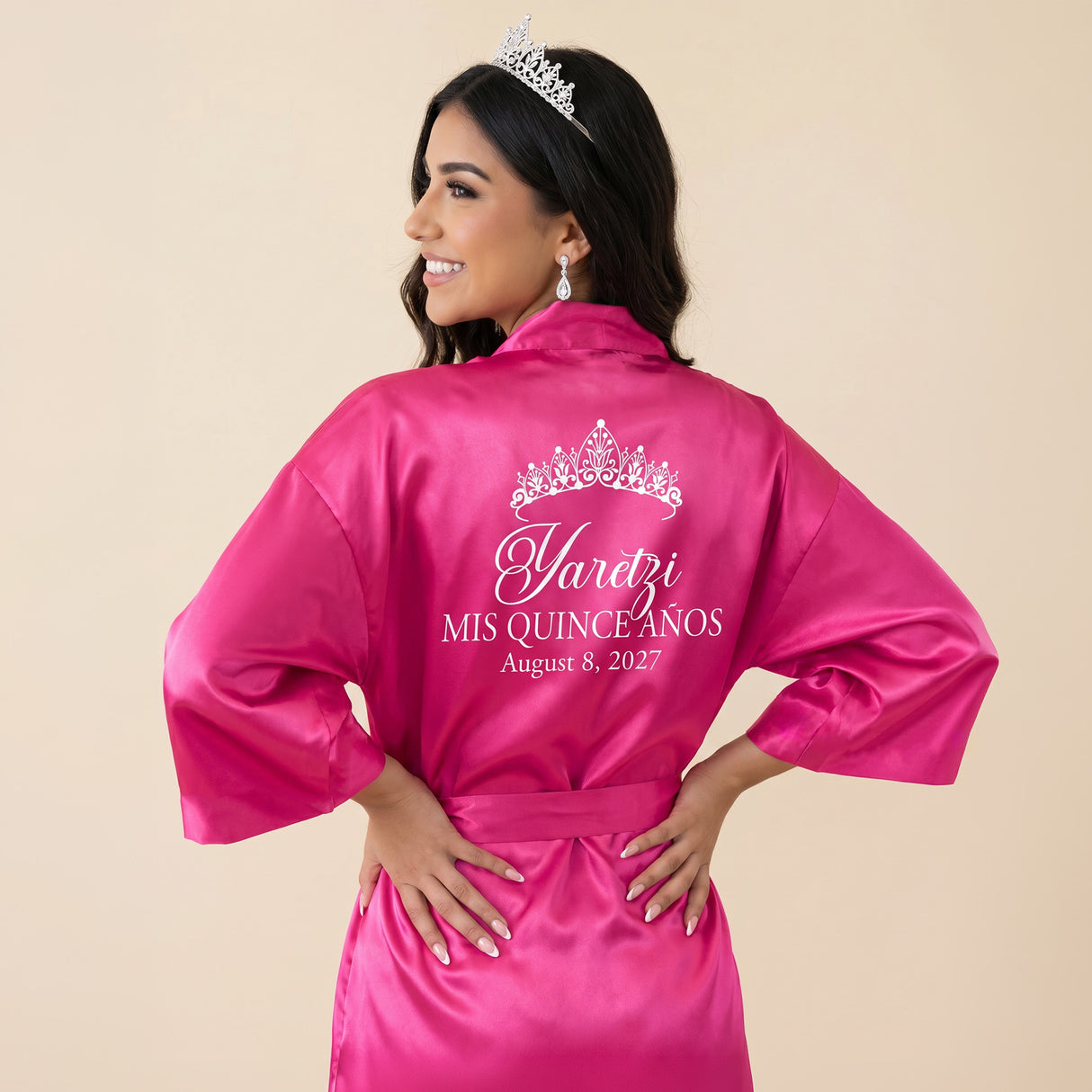 Classic Princess Quince Robe Personalized, Quinceanera Gift