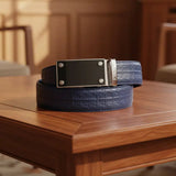 FEDEY Mens Classic Leather Ratchet Belt, Blank Canvas Automatic Buckle